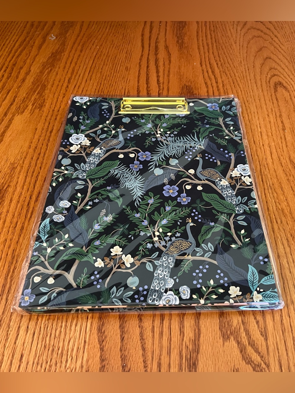 Rifle Paper Co. Cream & Black Peacock Legal Clipfolio